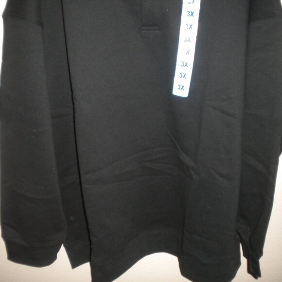 Mondetta Women's Plus Size 3X Black Collared Pullover Sweatshirt NWT - Picture 4 of 5